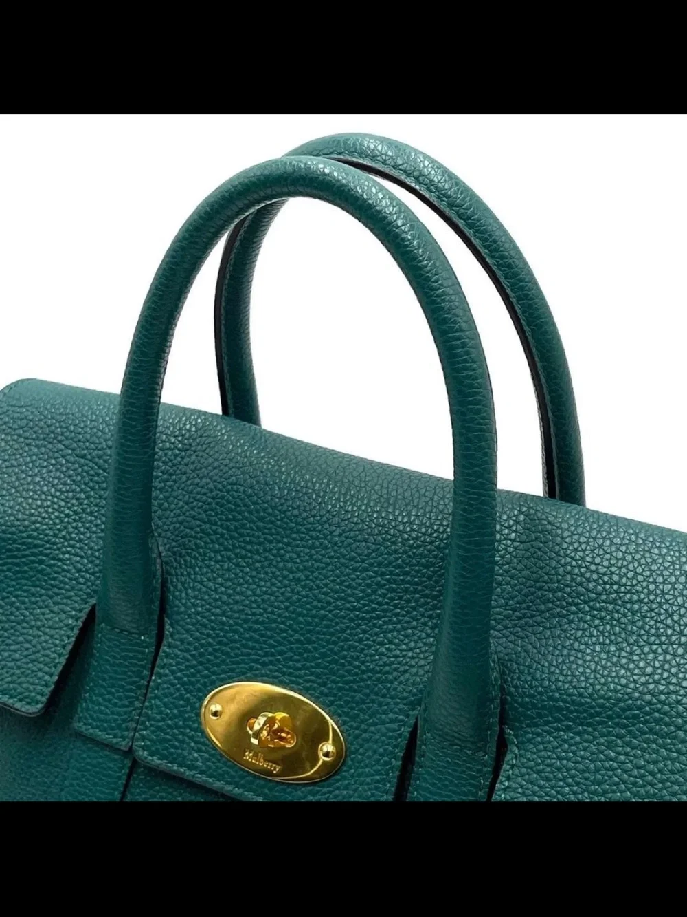 Mulberry Dark Green Leather Satchel with Shoulder Strap